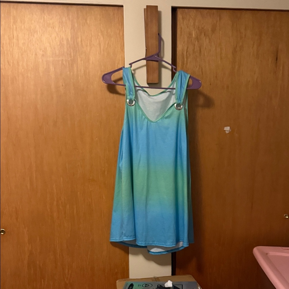Blue and Green Ombre Tank Top
